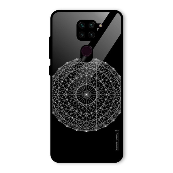 Black Clipart Glass Back Case for Redmi Note 9