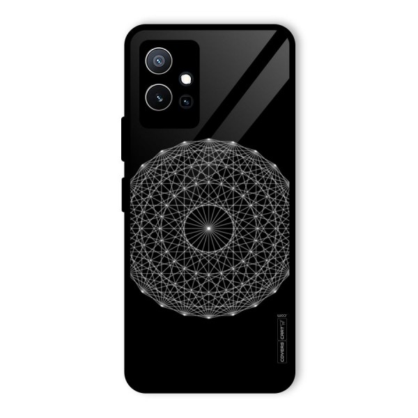 Black Clipart Glass Back Case for Vivo T1 5G