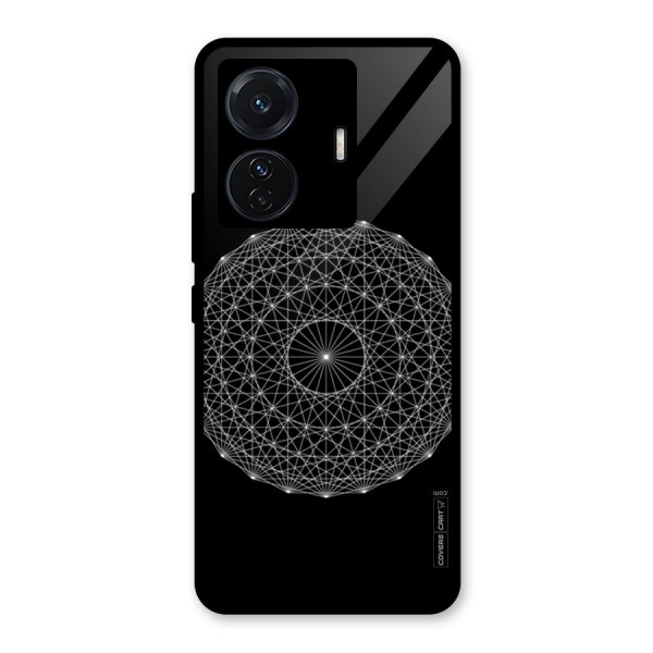 Black Clipart Glass Back Case for Vivo T1 Pro