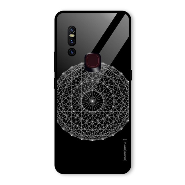 Black Clipart Glass Back Case for Vivo V15