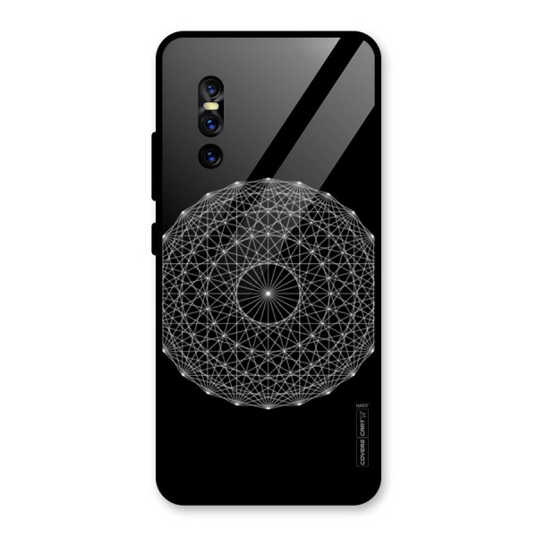 Black Clipart Glass Back Case for Vivo V15 Pro