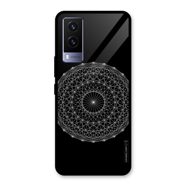 Black Clipart Glass Back Case for Vivo V21e 5G