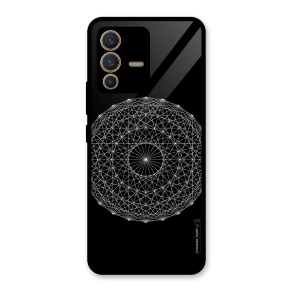 Black Clipart Glass Back Case for Vivo V23 5G