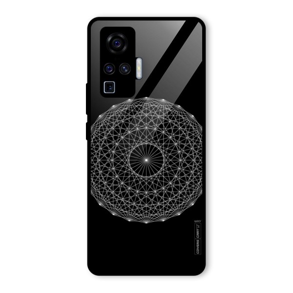 Black Clipart Glass Back Case for Vivo X50 Pro