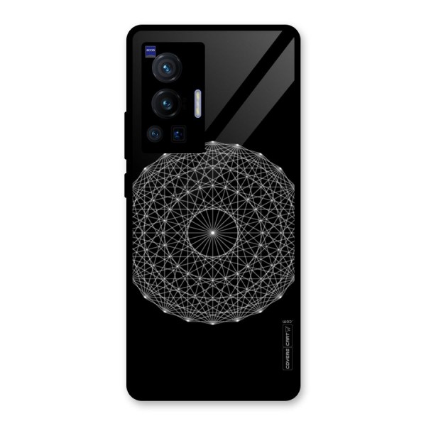 Black Clipart Glass Back Case for Vivo X70 Pro