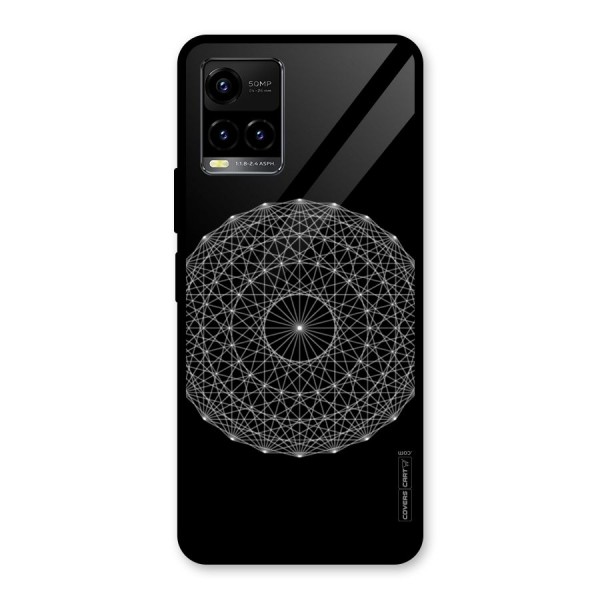 Black Clipart Glass Back Case for Vivo Y21 2021