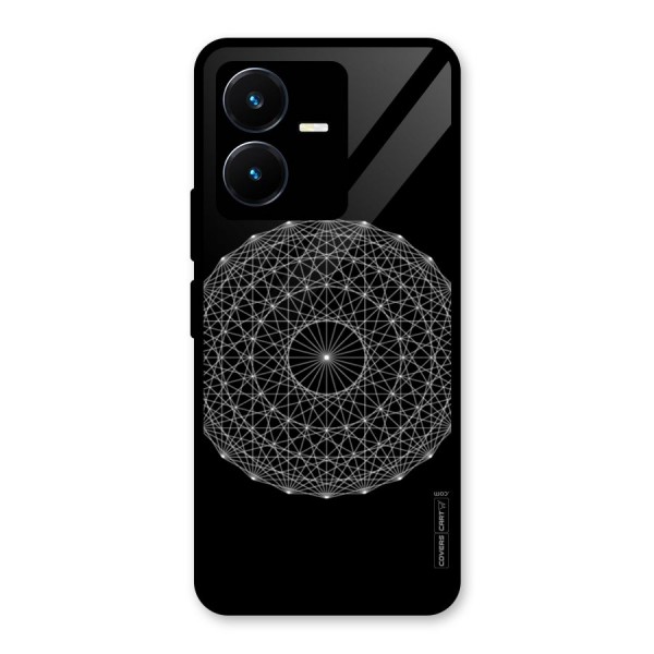 Black Clipart Glass Back Case for Vivo Y22