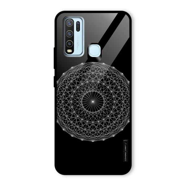 Black Clipart Glass Back Case for Vivo Y30