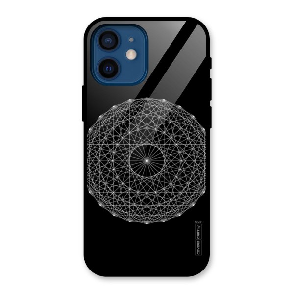 Black Clipart Glass Back Case for iPhone 12 Mini