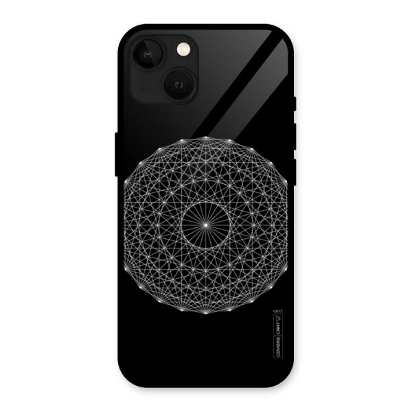 Black Clipart Glass Back Case for iPhone 13