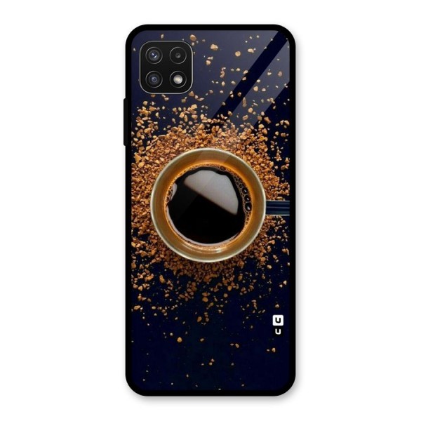 Black Coffee Glass Back Case for Galaxy A22 5G