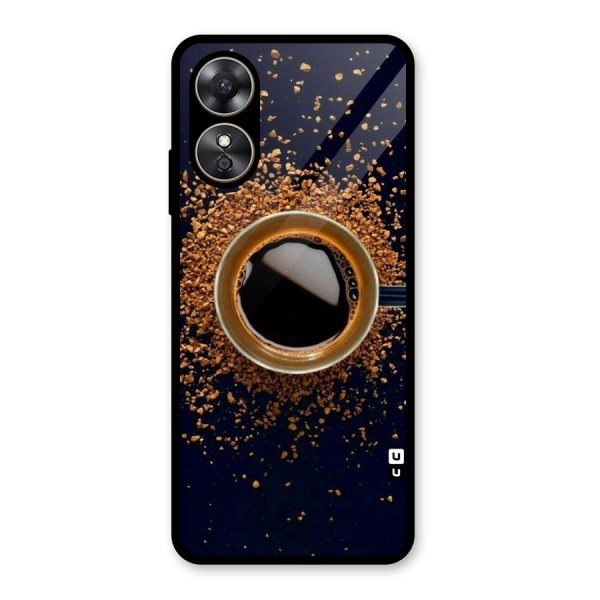 Black Coffee Glass Back Case for Oppo A17