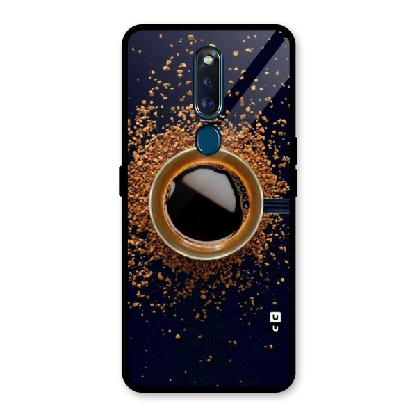 Black Coffee Glass Back Case for Oppo F11 Pro