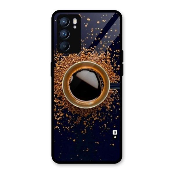 Black Coffee Glass Back Case for Oppo Reno6 5G