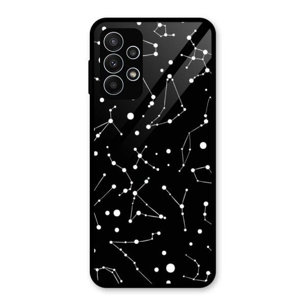 Black Constellation Pattern Glass Back Case for Galaxy A23