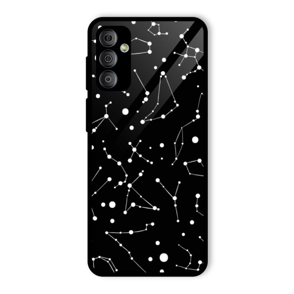 Black Constellation Pattern Glass Back Case for Galaxy F23