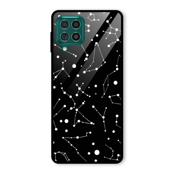 Black Constellation Pattern Glass Back Case for Galaxy F62