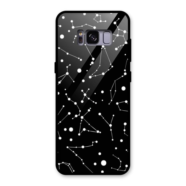 Black Constellation Pattern Glass Back Case for Galaxy S8