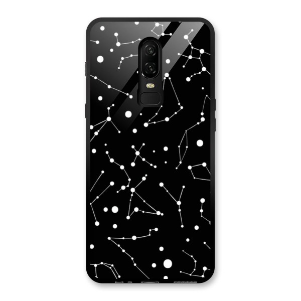 Black Constellation Pattern Glass Back Case for OnePlus 6