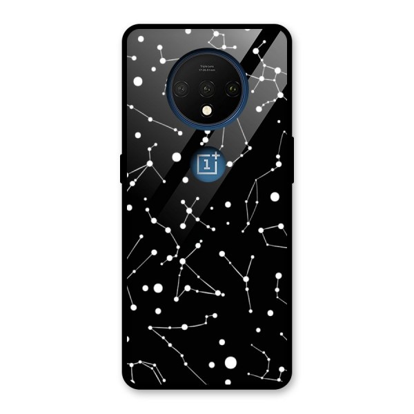 Black Constellation Pattern Glass Back Case for OnePlus 7T