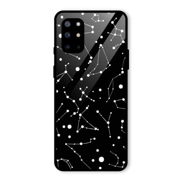 Black Constellation Pattern Glass Back Case for OnePlus 8T