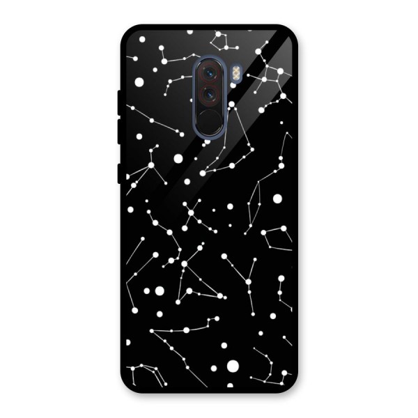 Black Constellation Pattern Glass Back Case for Poco F1