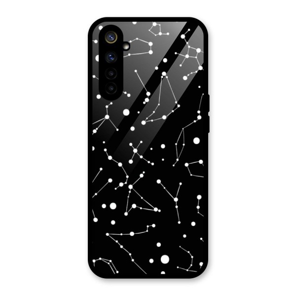 Black Constellation Pattern Glass Back Case for Realme 6