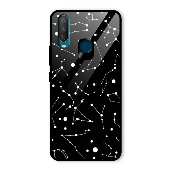 Black Constellation Pattern Glass Back Case for Vivo Y12