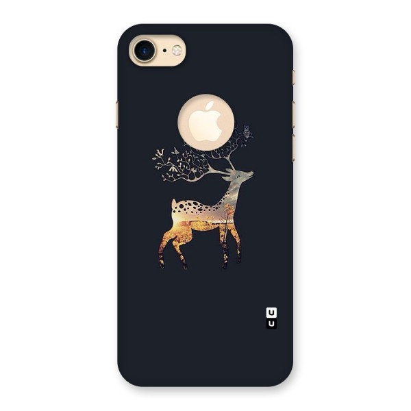 Black Deer Back Case for iPhone 8 Logo Cut