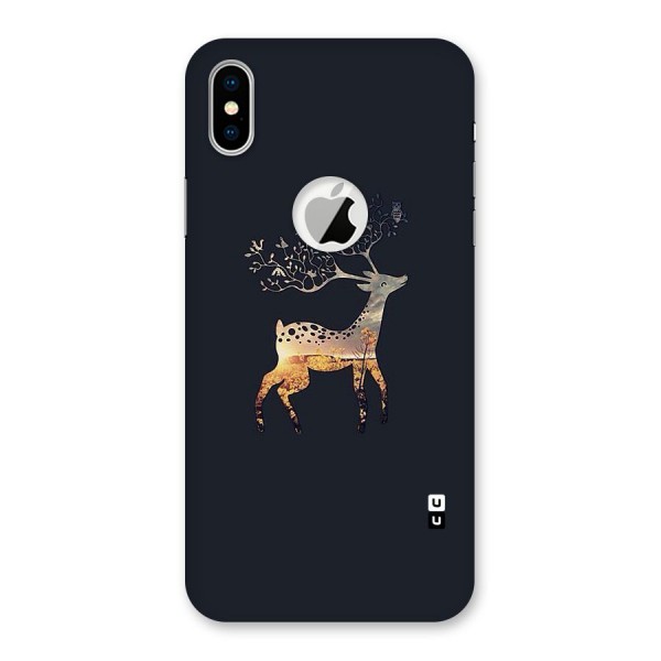 Black Deer Back Case for iPhone XS Logo Cut