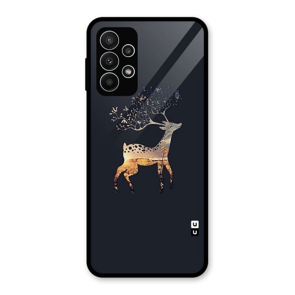 Black Deer Glass Back Case for Galaxy A23