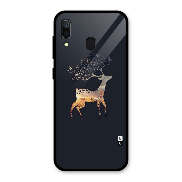 Black Deer Glass Back Case for Galaxy A30