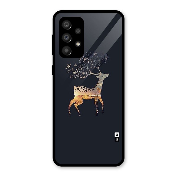 Black Deer Glass Back Case for Galaxy A32