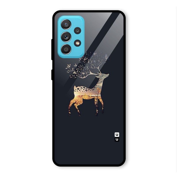 Black Deer Glass Back Case for Galaxy A52s 5G