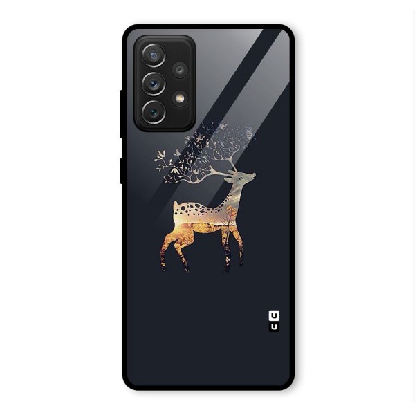 Black Deer Glass Back Case for Galaxy A72