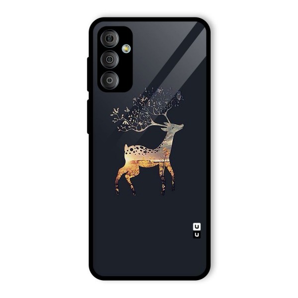 Black Deer Glass Back Case for Galaxy F23