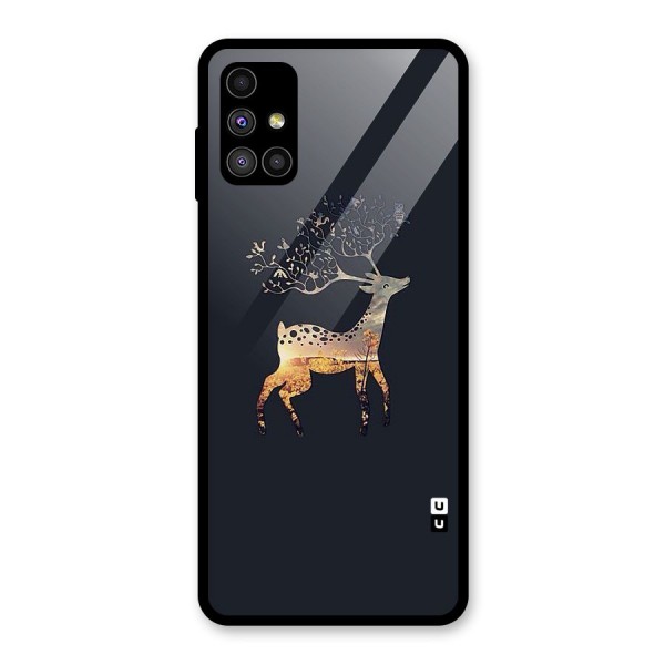 Black Deer Glass Back Case for Galaxy M51