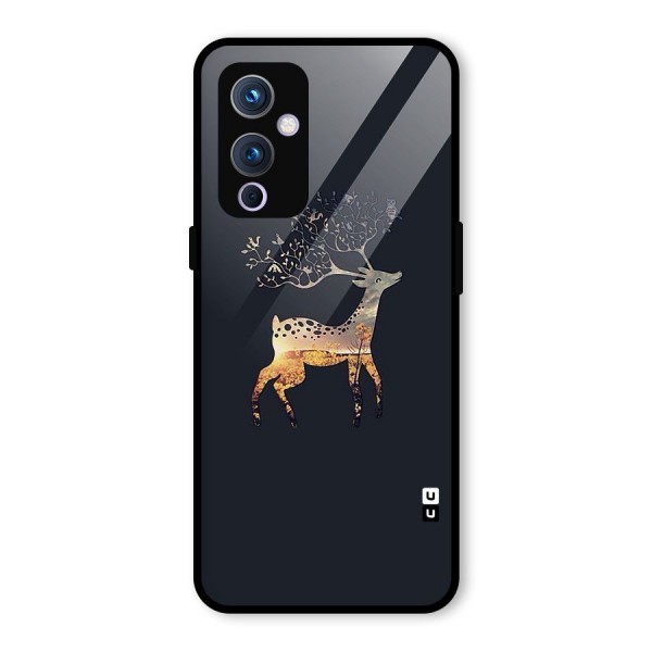 Black Deer Glass Back Case for OnePlus 9