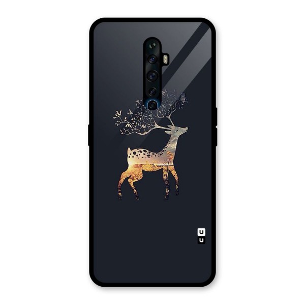 Black Deer Glass Back Case for Oppo Reno2 Z