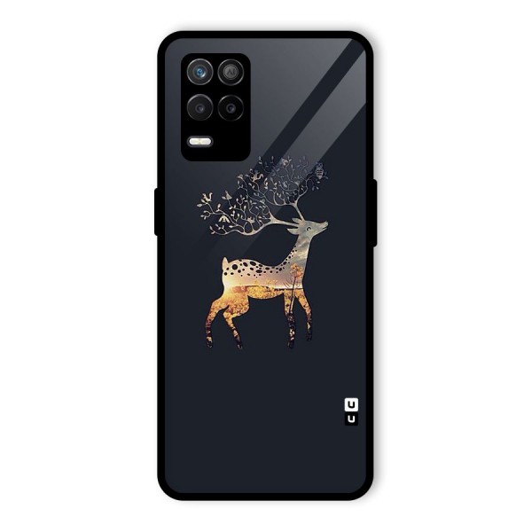 Black Deer Glass Back Case for Realme 9 5G