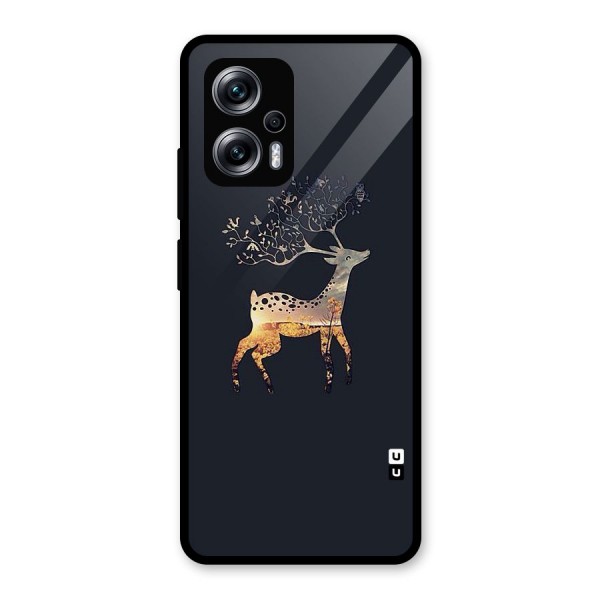 Black Deer Glass Back Case for Redmi K50i