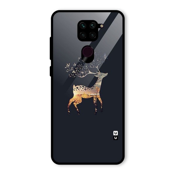 Black Deer Glass Back Case for Redmi Note 9