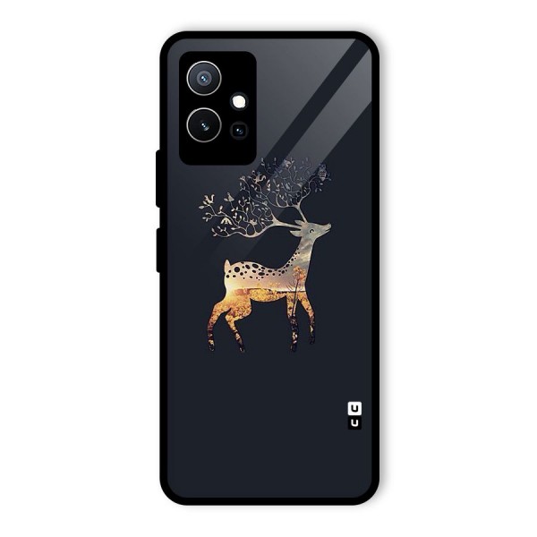 Black Deer Glass Back Case for Vivo T1 5G