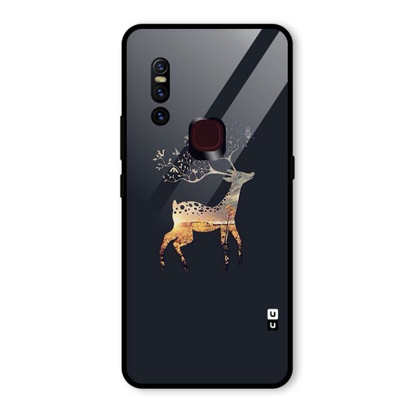 Black Deer Glass Back Case for Vivo V15