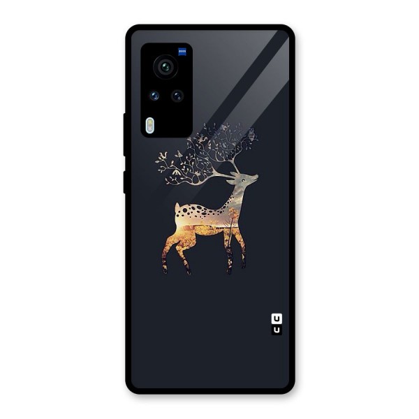 Black Deer Glass Back Case for Vivo X60 Pro