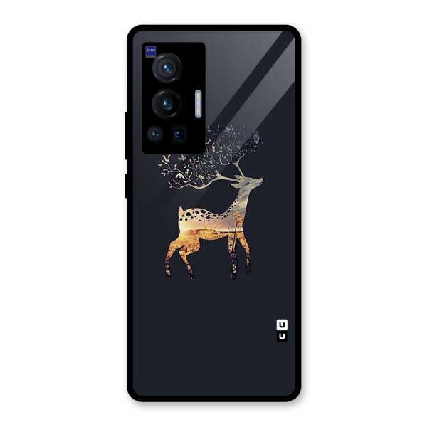 Black Deer Glass Back Case for Vivo X70 Pro