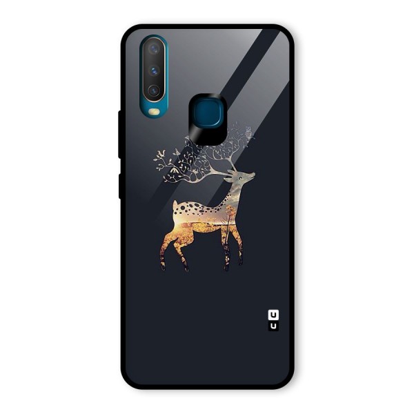 Black Deer Glass Back Case for Vivo Y12