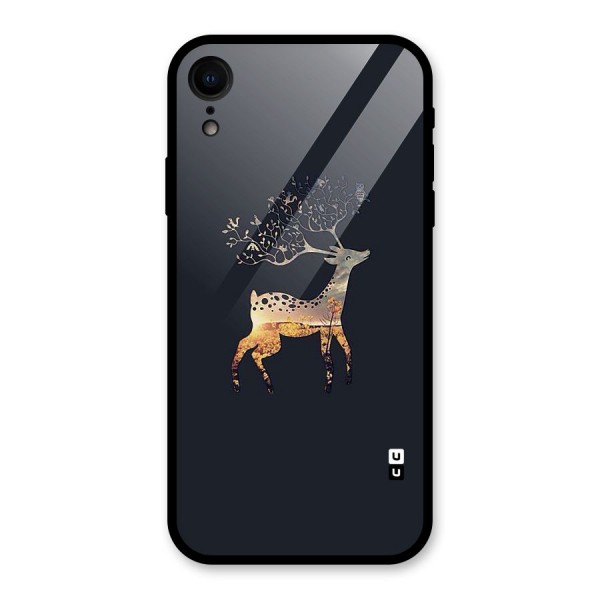 Black Deer Glass Back Case for XR