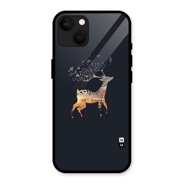 Black Deer Glass Back Case for iPhone 13