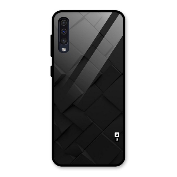 Black Elegant Design Glass Back Case for Galaxy A50